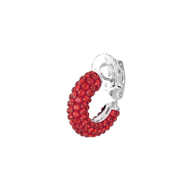 Swarovski Tigris Letter Logo Rhodium Plated Imitation Crystal Ear Clips Unisex ear clips Red 5604963 Box (Random Color)