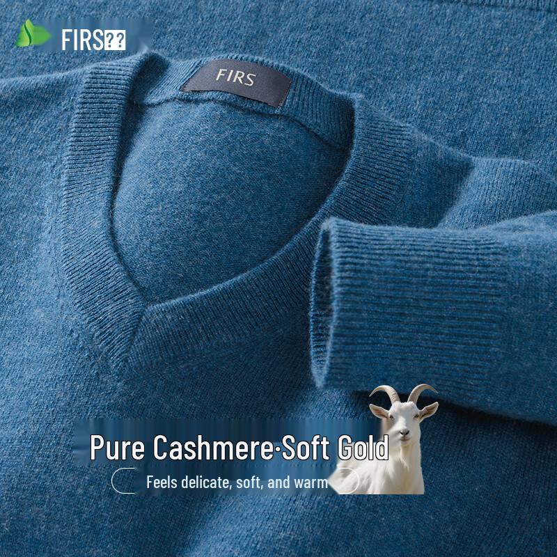 Shanshan Men's Pure Cashmere V-Neck Pullover Sweater