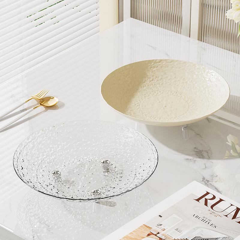 A Forgotten Living Room Fruit Candy Snacks Transparent Storage Plate Large Capacity High-End Fruit Plate Home