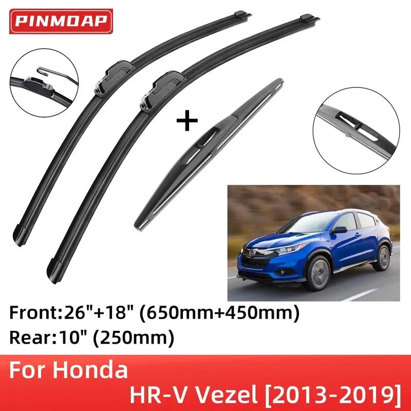 For Honda HR-V Vezel 2013- Front Rear Wiper Blades Brushes Cutter Accessories J Hook 2013 2014 2015 2016 2017 2018