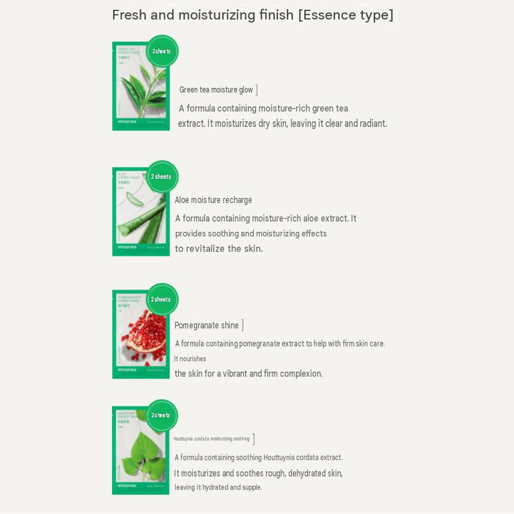 innisfree Energy Mask Special Set 20 Sheets [10 Types x 2pcs] Daily Hydrating & Soothing Facial Sheet Mask Pack