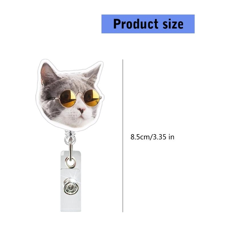 Portable Cats Looks Styles Badge Clip 360 Degree Rotation Easy To Attach for School Office Supplies or Event Use