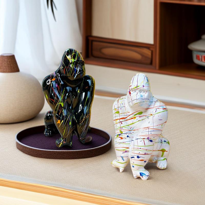 European Modern Orangutan Ornament Unique Premium Living Room TV Cabinet Entrance Fine Wine Cabinet Decoration Housewarming Gift