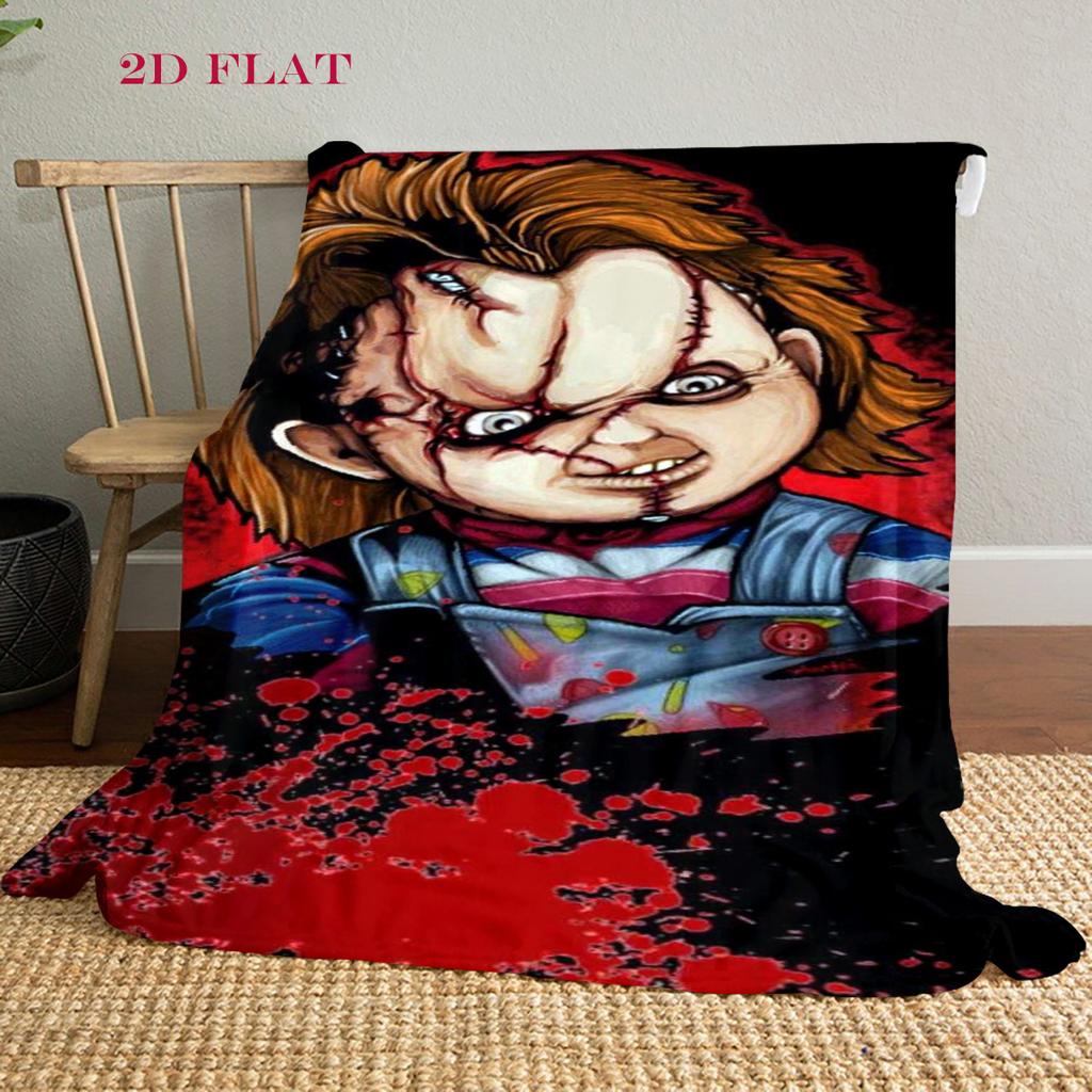 Chucky's Deadly Charm blanket Camping trip Soft and comfortable bedroom Machine washable Christmas gifts