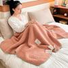 Shell-Edge Appliqué Bubble Fleece Blanket - Half-Plush Classroom & Office Throw
