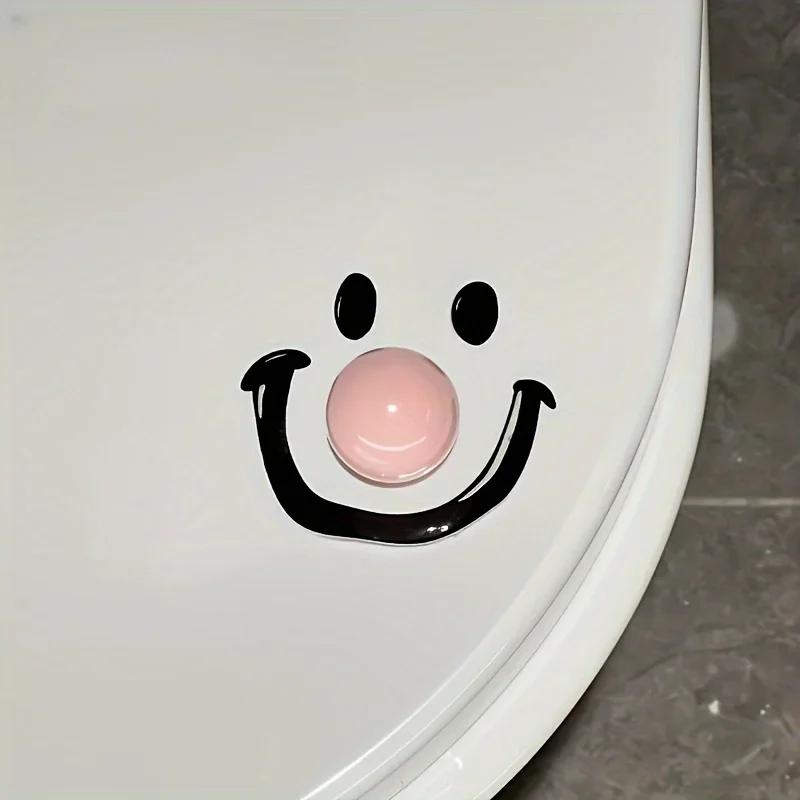 

1PC Modern Style Dopamine Smiley Toilet Lid Lifter No Dirty Hands Lift and Flip Lid Divine Handheld Toilet Seat Cover Opener рожевий