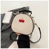 Women Fashion Lychee Pattern Handbag 2025 New Small Round Shoulder Bag Simple Casual Mini Crossbody Backpack
