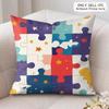 Fun Puzzle Patterns Cushion Cover Soft Plush Fabric DoubleSided Printed Cushion Covers for All Seasons Modern Home Decor