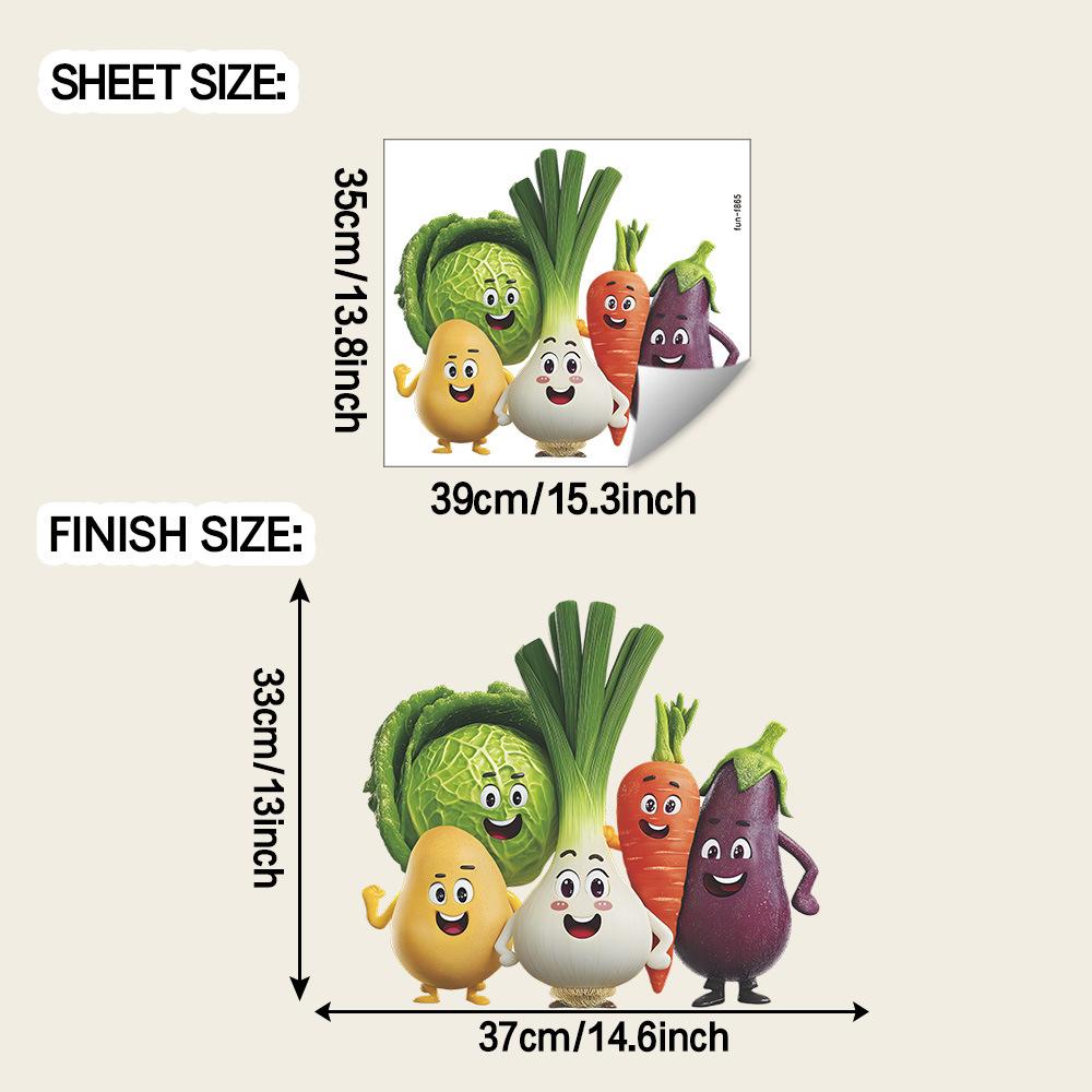 

Имитация милых овощей, наклейки для украшения и благоустройства стен кухни и столовой