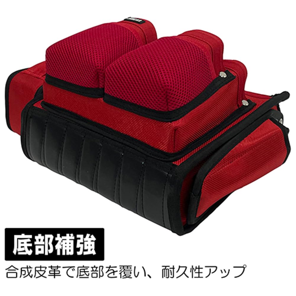 SK11 Takumi Temporary Frame Nail Pouch with Ink Pot Reinforced Inner Chisel Red Carpenter's Pocket, Large, Bottom, Pocket, Holder, (SC-11)