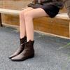 Short Boots Women's Autumn and Winter Heel Versatile Chelsea Coarse Heel Boots Tide Pointed Martin Boots Western Skinny Women's Boots