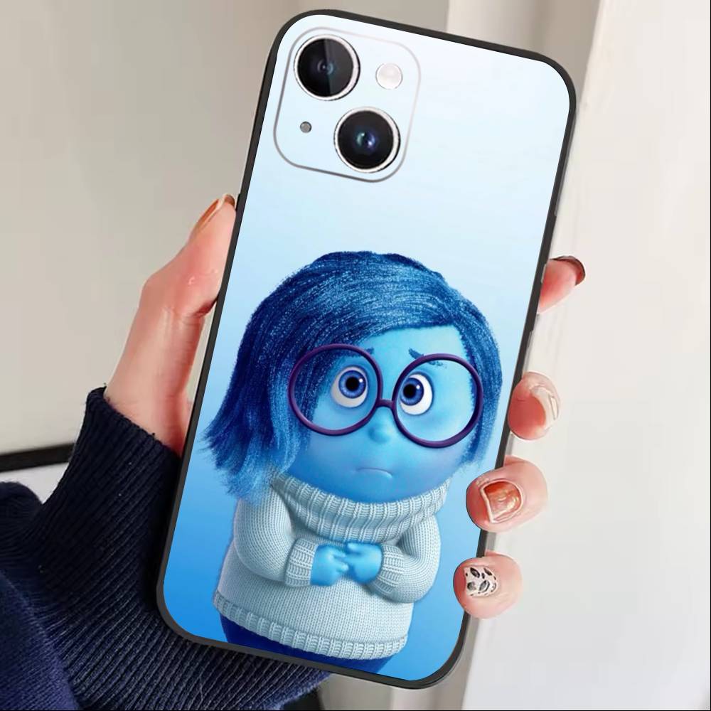 A-Adventure Anime Inside Out Phone Case For iPhone 17 16 15 14 13 12 Max Plus Silicone Black Cover
