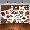 2D Sweet Chocolate Party Backdrop - Birthday Dessert Table Photo Booth Background