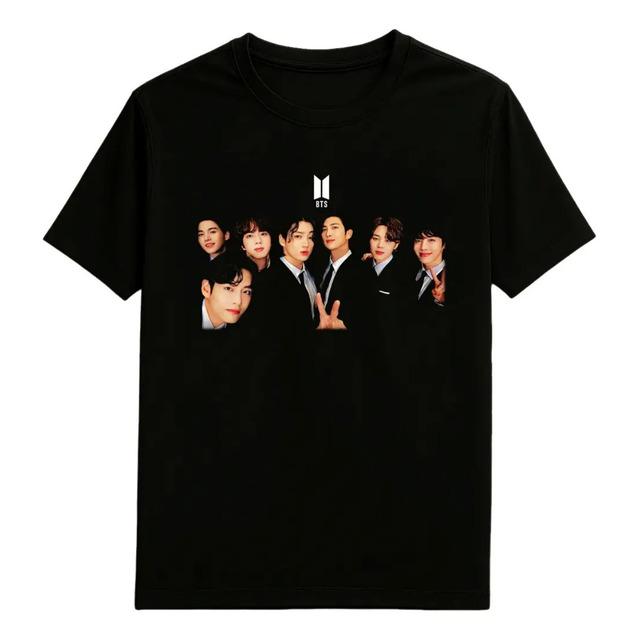 Camiseta De Manga Corta Con Estampado De Retratos De Bts Gro L
