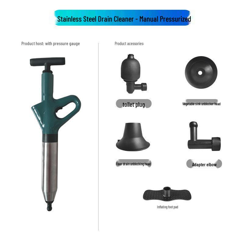 

Tiger Walk Stainless Steel Toilet and Drain Plunger