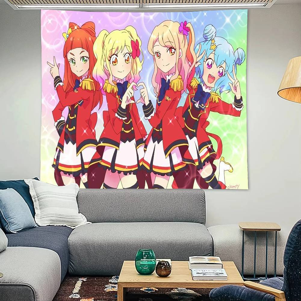 Aikatsu On Parade Anime Cartoon Tapestry Decoration Bedroom Dormitory Background Cloth Holiday Home Party Living Room Club