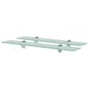 Wall Shelf - EXCLUSIVE HOUSE - 60x10 Cm (pack of 2) - 8 Mm Tempered Glass - Capacity 10 Kg - Zinc Supports