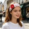 Adjustable Polka Dot Button Headband Elastic Wide Headband Hair Hoop Sport Headscarf  Women