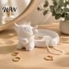 Decorative Trinket Tray Highland Cow Jewelry Storage Tray, Round 3D Printed Desktop Ring And Earring Organizer Organizer, Tabletop Container for Rings