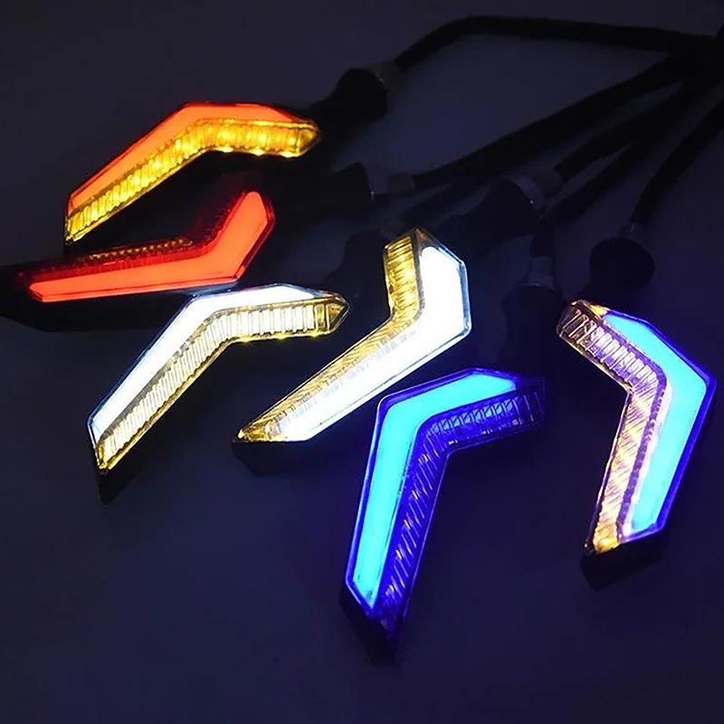 2 Stück 12V BlinkerleuchteMotorrad Blinker LED LED Tagfahrlicht Fließendes Wasser Heckblinker Blinker