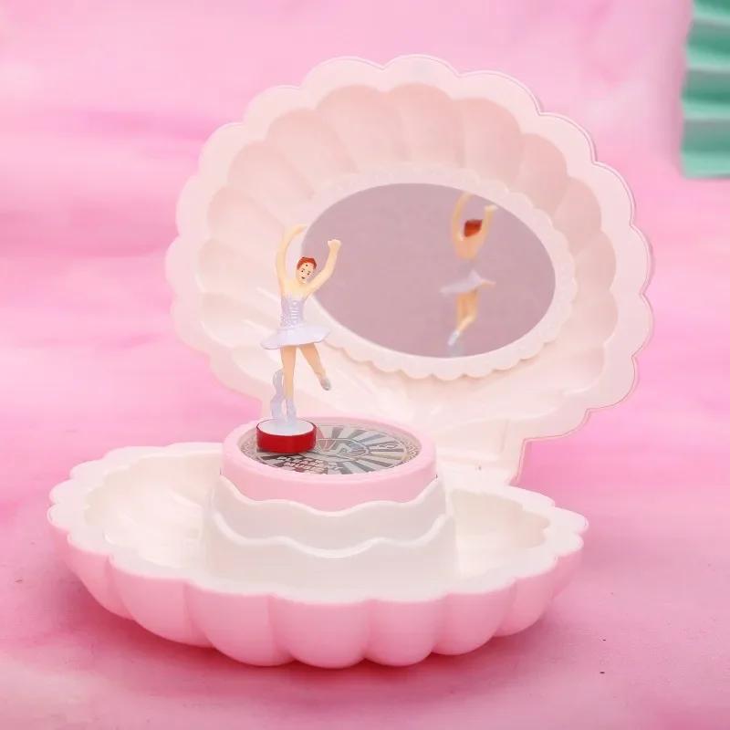 1Pc Shell Shaped Clockwork Musical Boxes Girls Dancing Ballerina Musical Box Christmas Birthday Jewelry Box Gifts Ornaments