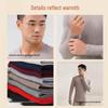 Men's Autumn Winter Cotton Underwear Set - Soft, Skin-Friendly Crew Neck with Floral Feather Design
