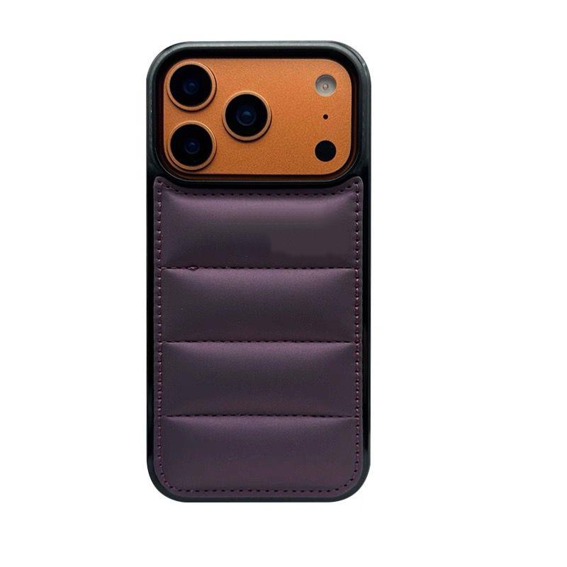 Luxus Daunenjacke Puffer Handyhülle für iPhone 17 Air 15 16 14 Plus 13 12 11 17 Pro Max Weicher Stoff Silikon Candy Cover Funda