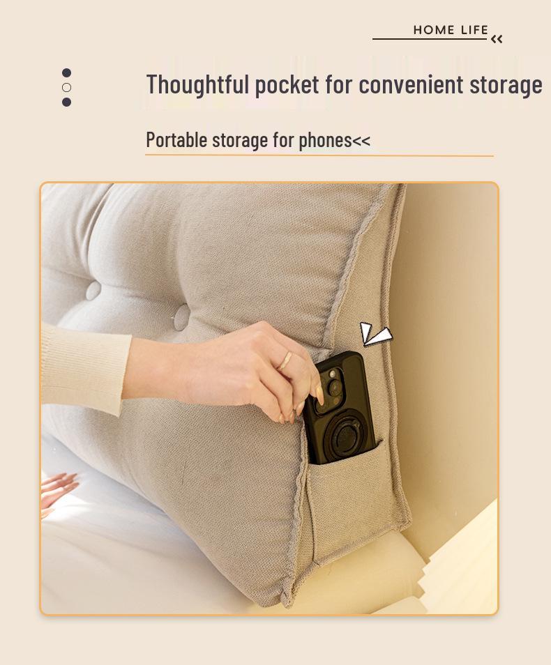 Soft Tatami Headboard Cushion: Removable, Washable, Lumbar Support & Anti-collision.