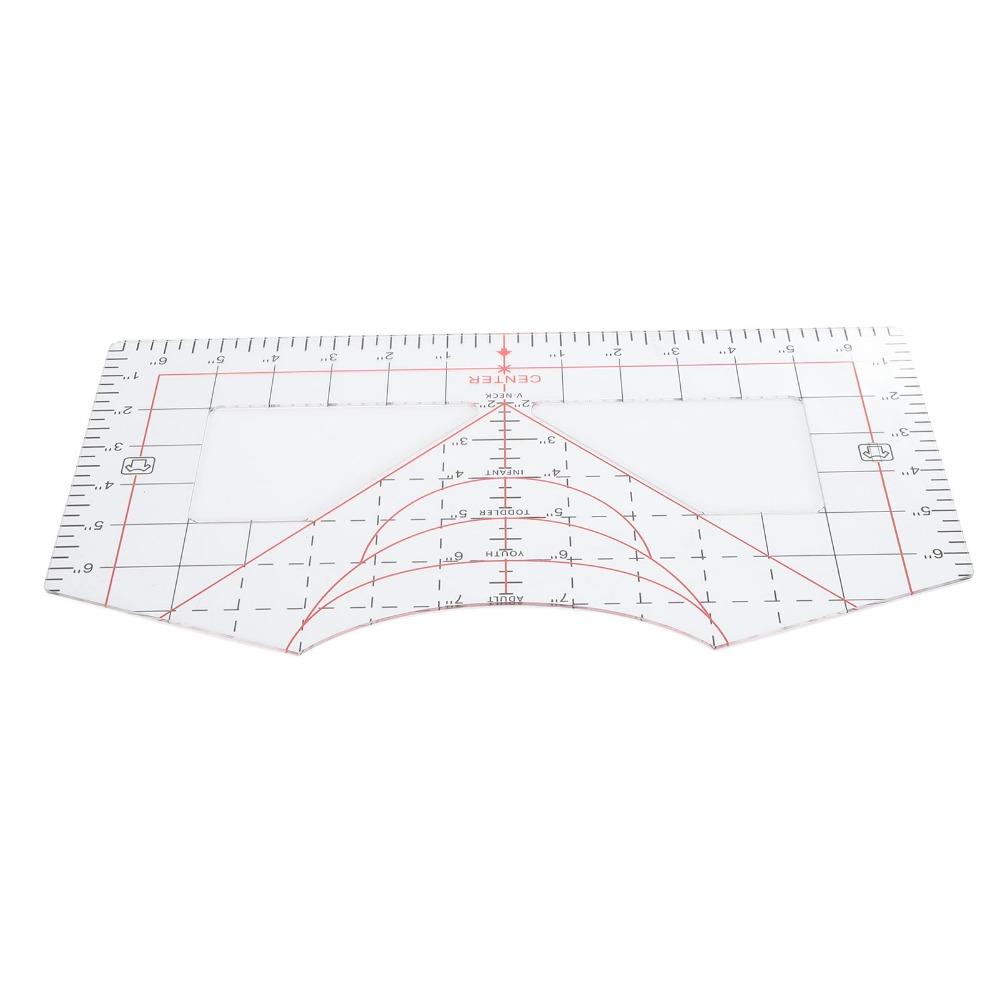 Transparent T-Shirt Ruler Neckline Alignment Garment Sewing Ruler  Garment Sewing