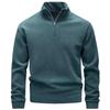 Autumn/Winter Men's Stand Collar Half-Zip Fleece Hoodie - European Size Double-Sided Warm Base Layer