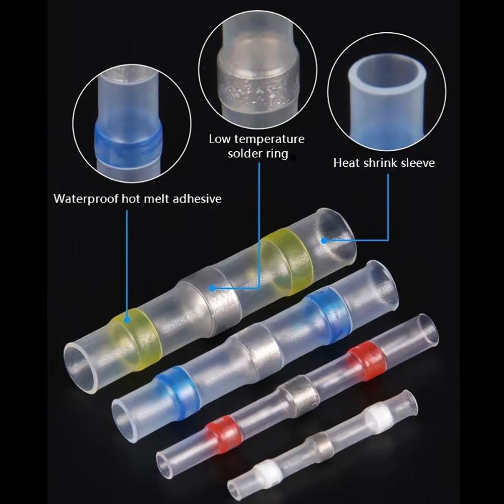 500Pcs/Set Insulated Heat Shrink Tube With Solder Seal Butt Connectors Electrical Wire Terminal