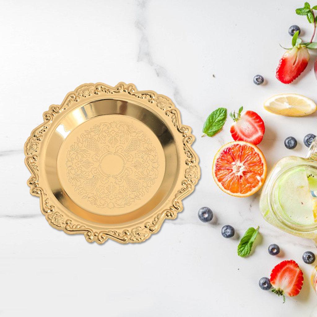Snack Tray Dessert Plate 11cm Toddlers Kids Dinner Metal Dish for Serving Fruit Snack