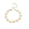 Bohemian Daisy Double Layer Clavicle Necklace and Bracelet Earrings Set