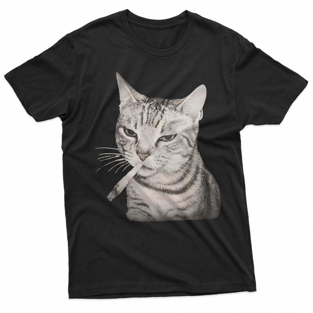 Funny Smoking Cat Cigarette Kitty Gen Z Meme TShirt Unisex T-Shirt XXXXL