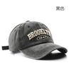 Men Women Washed Distressed Soft‑Top Baseball Cap Vintage Letter Embroidered Versatile Duckbill Hat Sun‑Protection Outdoor Street Fashion Caps
