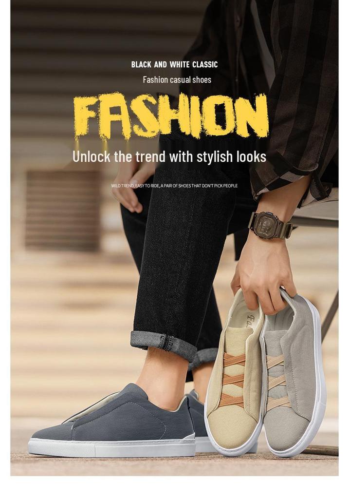 Nuove Scarpe in Tela Senza Lacci Taglie Forti: Sneakers Sportive Casual alla Moda in Stile Europeo per Uomo