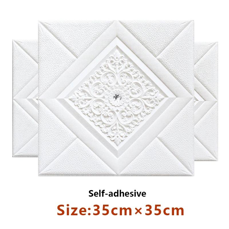 12pcs 3D Wall Panel Home Decoration Wall Sticker Living Room Foam Self-Adhesive Wallpaper Waterproof And Mildew-Proof Wallpaper