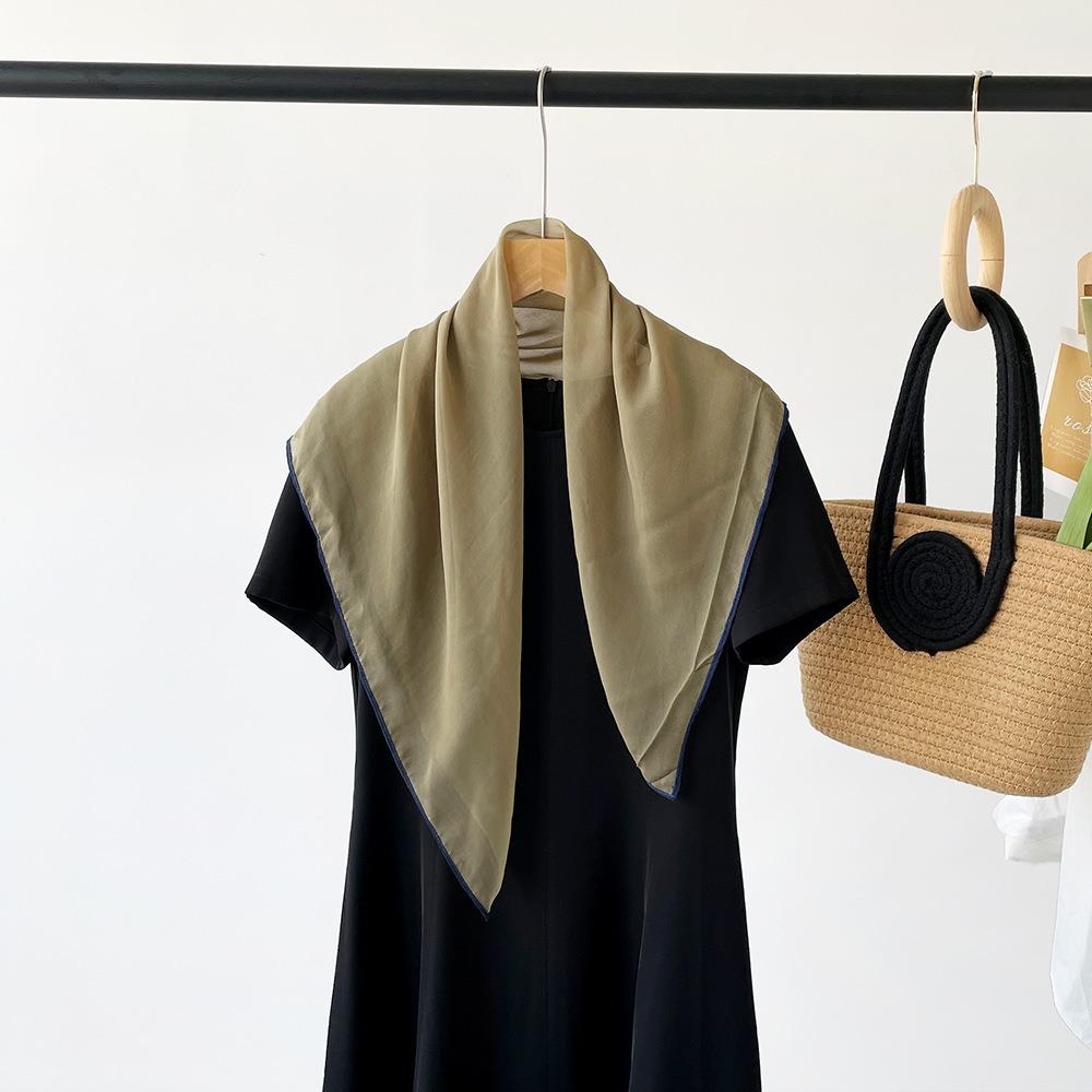 70*70cm Women's Square Solid Color Head Scarf Large Silk Feeling Hair Wrapping Scarves for Sleeping Bandanas Fashion Scarf