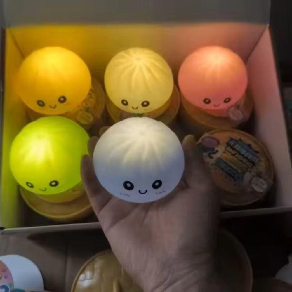 Electronic Dumpling Squishes Food Ornament Glowing Dumplings LED Bun Night Light Children Gift
