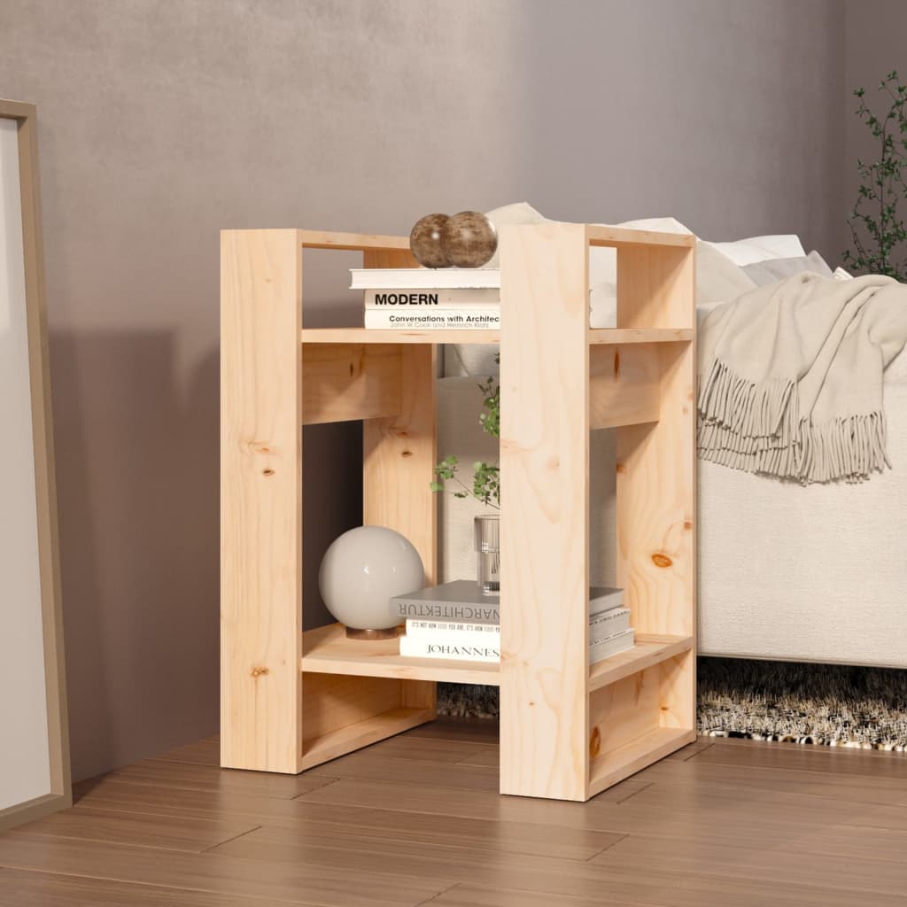 Bookshelf Room Divider 16.1 x 13.8 x 22.4 in Solid Pine Wood