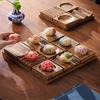 Japanese Wooden Snack Tray 9-Compartment Dessert Platter Specialty Plates for Mooncakes and Pastries Restaurant Tableware Set