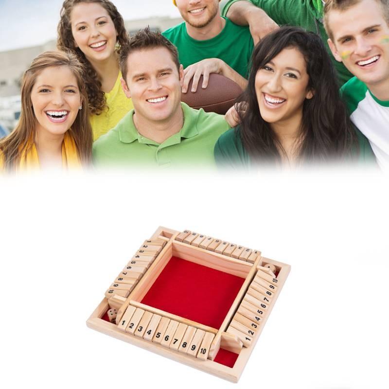Classic Wooden Four-sided Number Flip Game Fun For Adults Children Perfect For Ktv Parties