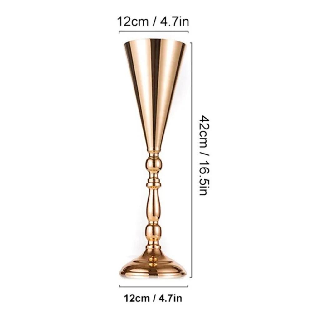 New Iron Flower Vase European Exquisite Flower Stand Golden Candle Holder Wedding