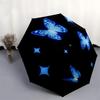1pc Butterfly Stars Automatic Folding Umbrella, Heavy Duty 8 Rib Iron Frame,  Suitable for Travel, Daily Use, Birthday, Decor Gift  55