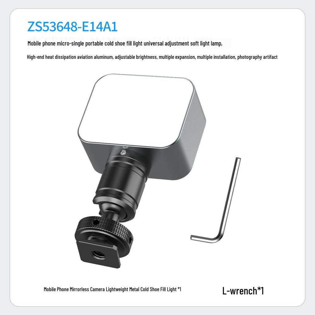 Compact Rechargeable Fill Light with Adjustable Brightness for Mobile Live Streaming and Selfies