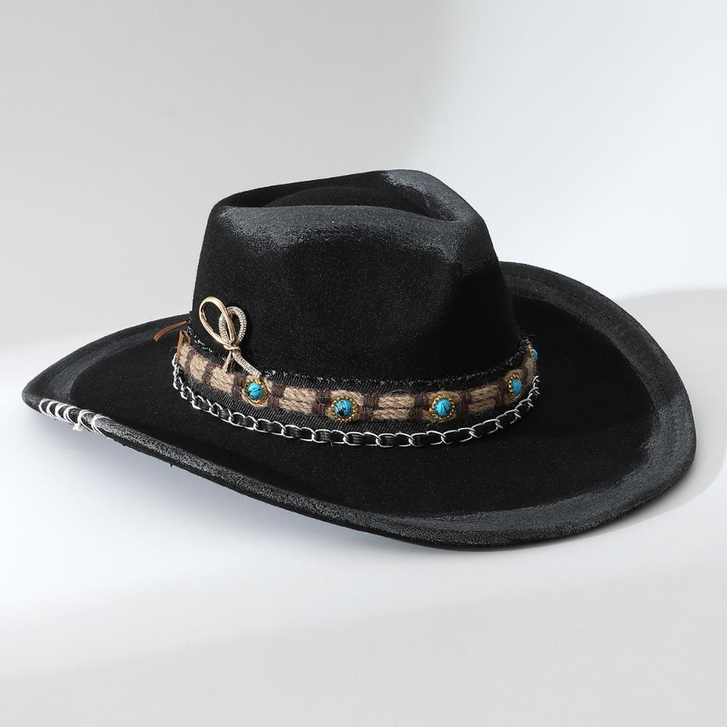 Specially for Fashionable Western Cowboy Hats, Unisex Models, European and American New Woolen Top Hats, Jazz Hat Stage