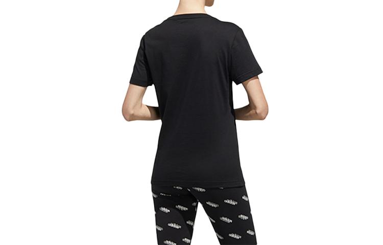adidas T Shirts Women's Black Crew Neck Moderate Straight Fit FM6154