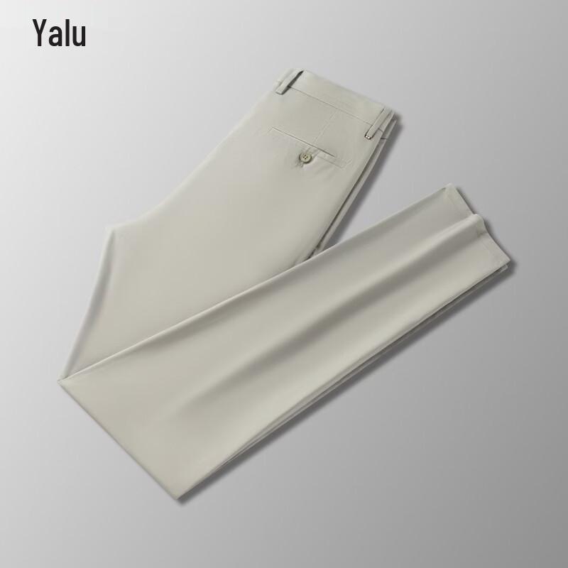 Yalu Men's Slim-Fit Ice Silk Business Casual Trousers