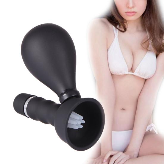 1 Pair Silicone Vacuum Nipple Sucker Vibrator Breast Massager Sex Toy for Women