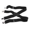 Men Suspenders 2in Wide Simple Black Strong Metal Fashionable Men Dress Suspenders for Business Wedding Party